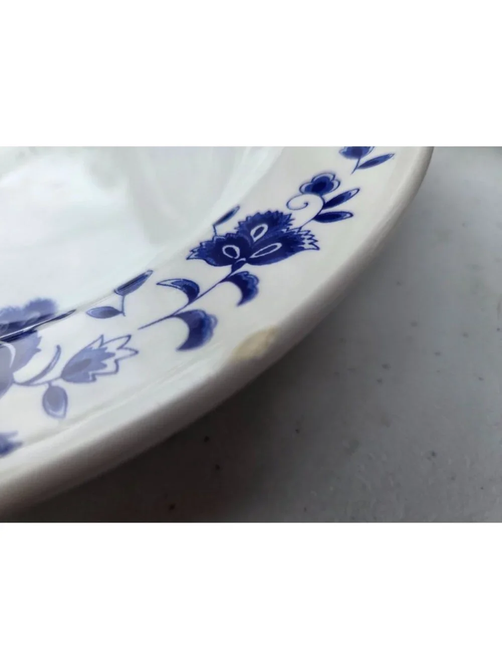 2 Pier 1 Eliza Blue & White Floral Rimmed Soup Bowls Earthenware Made In Italy R